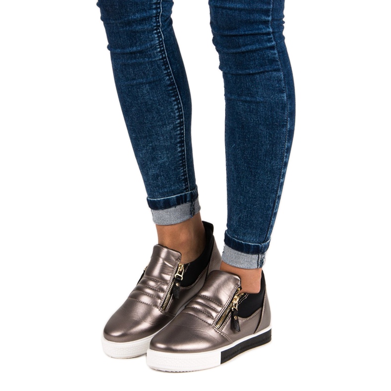 Graphite Sneakers mit Reißverschluss grau 1