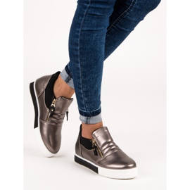 Graphite Sneakers mit Reißverschluss grau 2