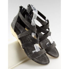 Schwarze Espadrilles-Sandalen ME11783 Schwarz 1