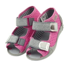 Befado 242p083 rosa Sandalen mit Tupfen schwarz grau 4