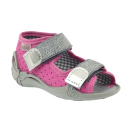 Befado 242p083 rosa Sandalen mit Tupfen schwarz grau 1