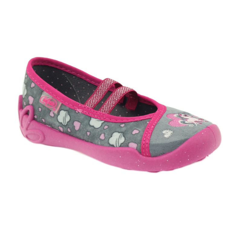 Befado Kinderschuhe Ballerinas Hausschuhe 116x238 grau rosa 1