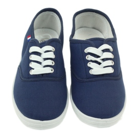 Marineblaue Turnschuhe von American Club, Damenturnschuhe 4
