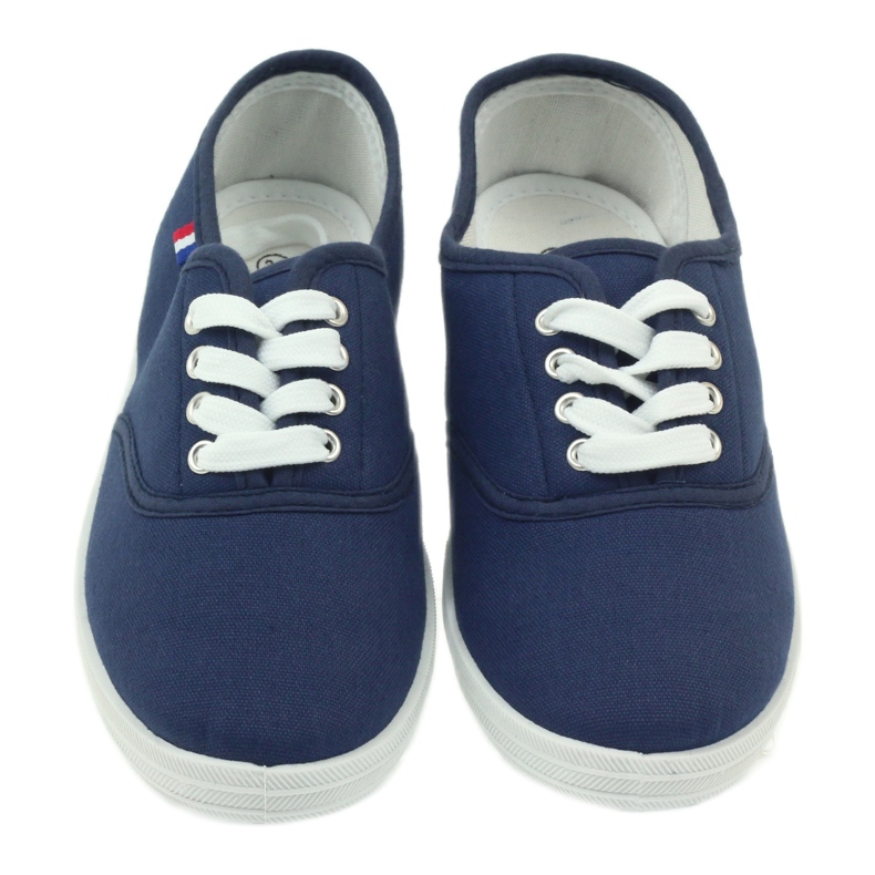 Marineblaue Turnschuhe von American Club, Damenturnschuhe 4