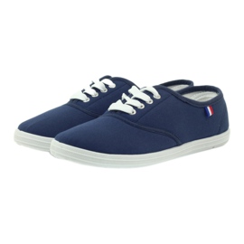 Marineblaue Turnschuhe von American Club, Damenturnschuhe navy blau 3