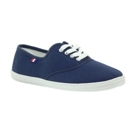 Marineblaue Turnschuhe von American Club, Damenturnschuhe navy blau 1