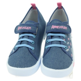 American Club Amerikanische Turnschuhe mit rosa Lippen marineblau 4