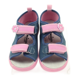 American Club Amerikanische Sandalen Kinderschuhe Lederinnensohle blau rosa 4
