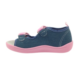 American Club Amerikanische Sandalen Kinderschuhe Lederinnensohle blau rosa 2