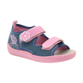 American Club Amerikanische Sandalen Kinderschuhe Lederinnensohle blau rosa 1