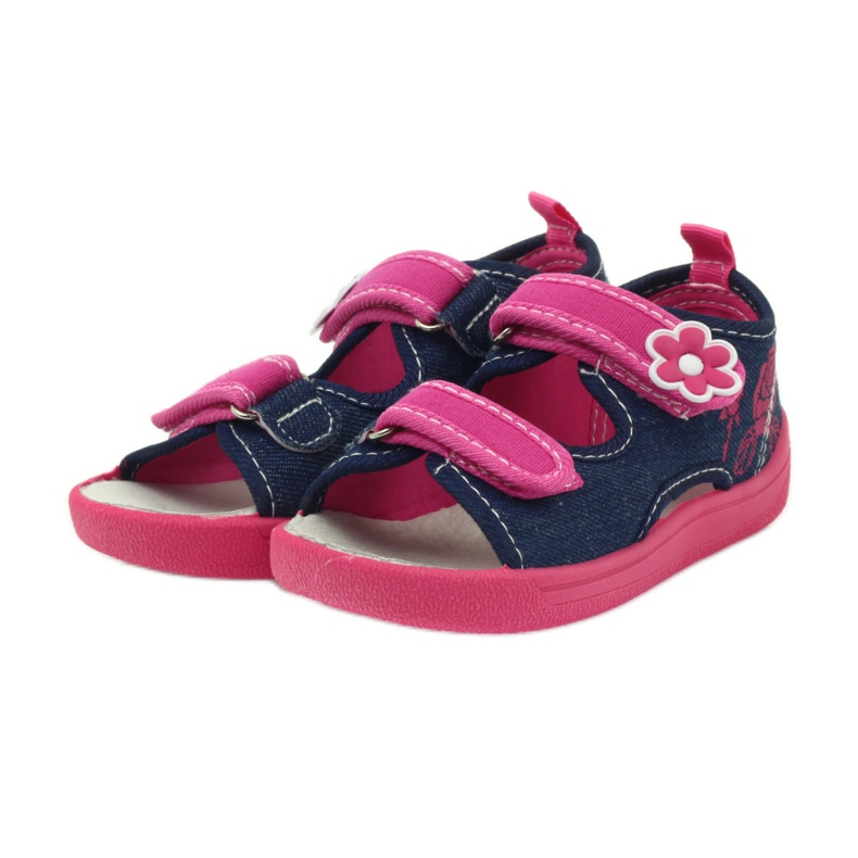 American Club Amerikanische Sandalen Kinderschuhe Lederinnensohle rosa marineblau 3