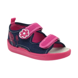 American Club Amerikanische Sandalen Kinderschuhe Lederinnensohle rosa marineblau 1