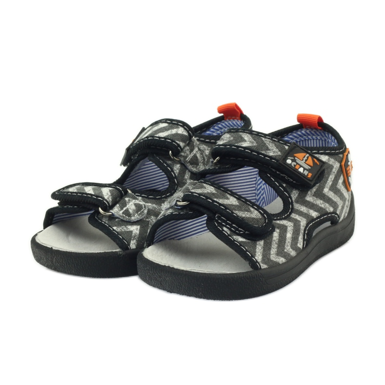 American Club Amerikanische Sandalen Kinderschuhe Lederinnensohle schwarz orange grau 3