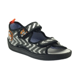 American Club Amerikanische Sandalen Kinderschuhe Lederinnensohle schwarz orange grau 1