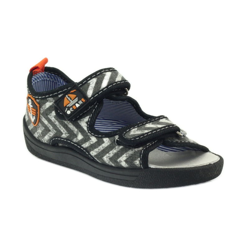 American Club Amerikanische Sandalen Kinderschuhe Lederinnensohle schwarz orange grau 1