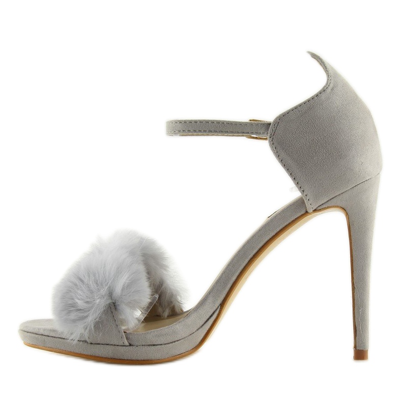 Graue Sandalen auf einem grauen L6120 Grauer hoher Absatz 2