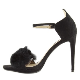 Schwarze Sandalen auf hohem Absatz L6120 Schwarz 2