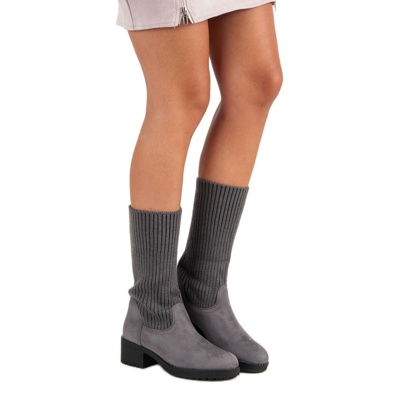 Seastar Hohe Stiefel zum Hineinschlüpfen grau 2