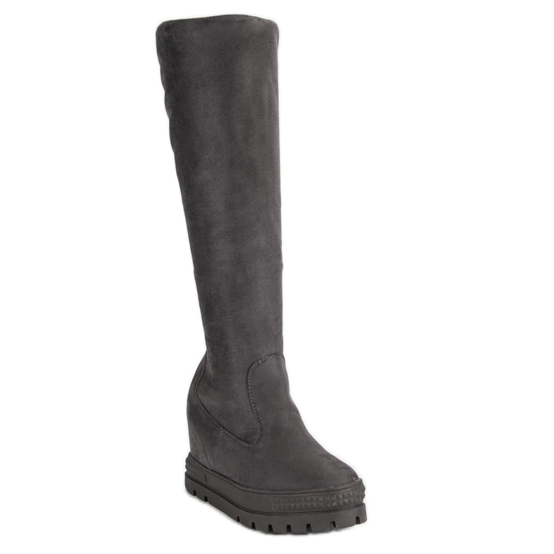 Seastar Keilstiefel aus Wildleder grau 1