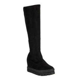 Seastar Keilstiefel aus Wildleder schwarz 1