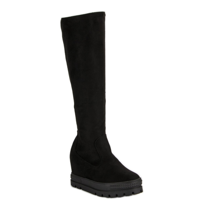Seastar Keilstiefel aus Wildleder schwarz 1