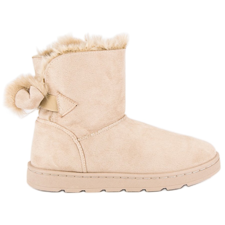 Beige Schneestiefel für Damen 1