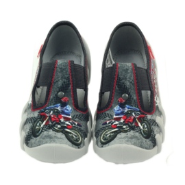 Befado Kinderschuhe Hausschuhe 290x166 grau rot 4