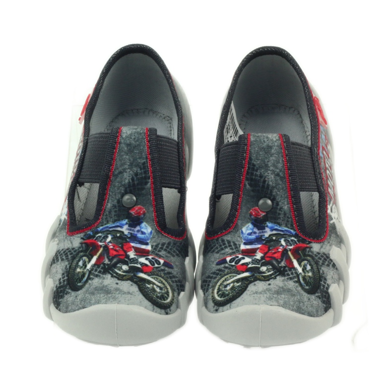 Befado Kinderschuhe Hausschuhe 290x166 grau rot 4