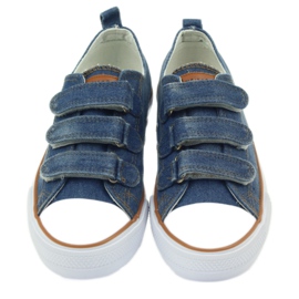 American Club Denim dk Turnschuhe mit Klettverschluss blau 4