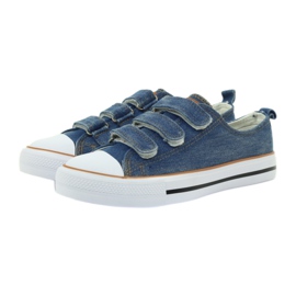 American Club Denim dk Turnschuhe mit Klettverschluss blau 3