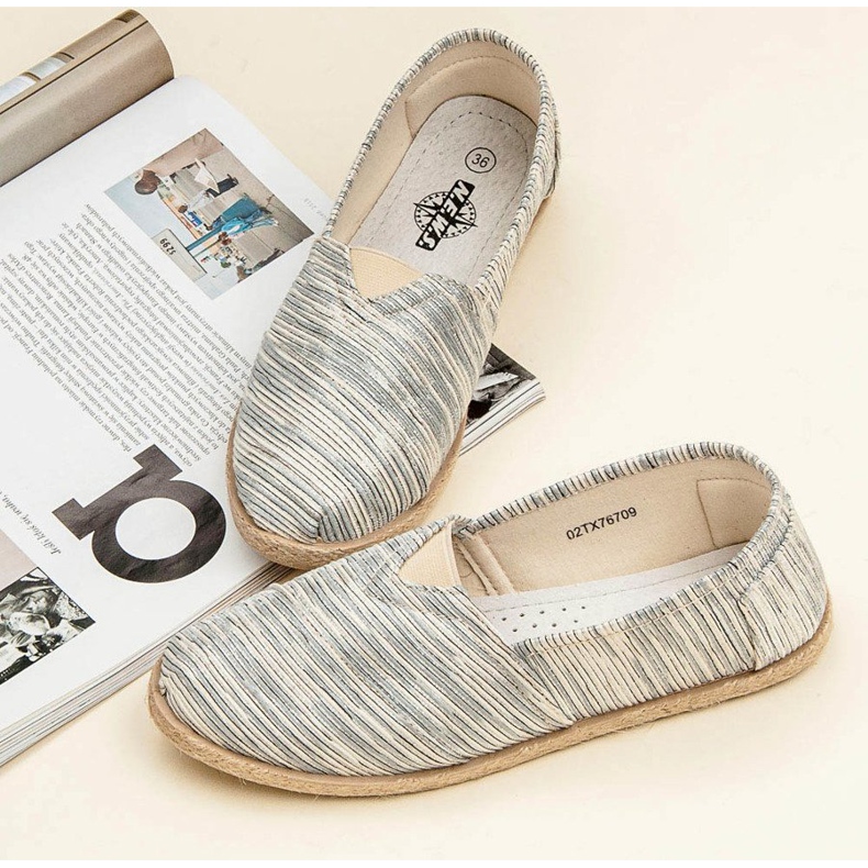 Gerippte Espadrilles grau 2