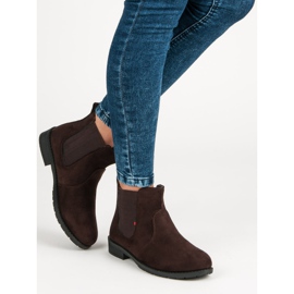 Lady Fashion Ankle Boots aus Wildleder zum Hineinschlüpfen braun 1