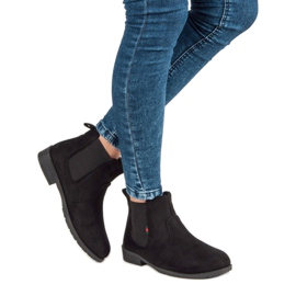 Lady Fashion Ankle Boots aus Wildleder zum Hineinschlüpfen schwarz 2