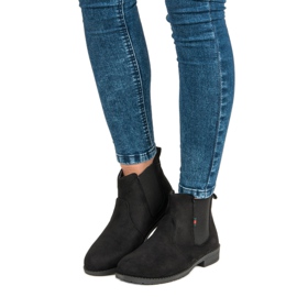 Lady Fashion Ankle Boots aus Wildleder zum Hineinschlüpfen schwarz 1