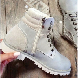 Filippo Stilvolle Stiefel mit Schaffellmantel grau 1