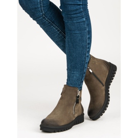 Niedrige Stiefel auf dem VINCEZA-Reißverschluss grün 2