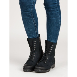 Marineblaue Lederarbeiter von VINCEZA 1