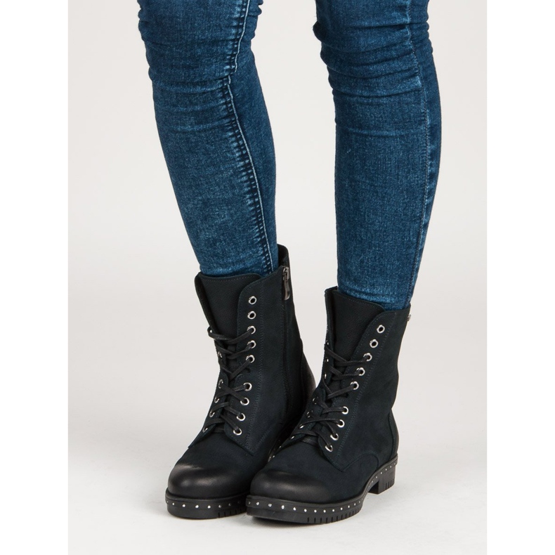 Marineblaue Lederarbeiter von VINCEZA 1