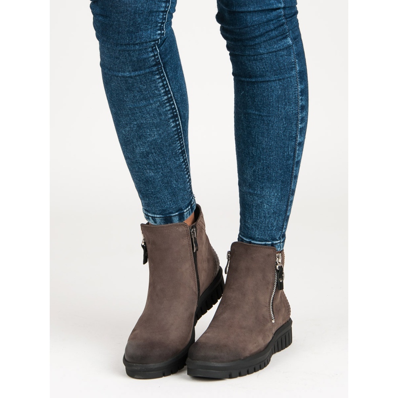 Niedrige Stiefel auf dem VINCEZA-Reißverschluss braun 1