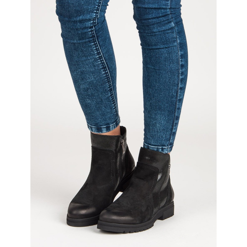 Bequeme VINCEZA Lederstiefel schwarz 1