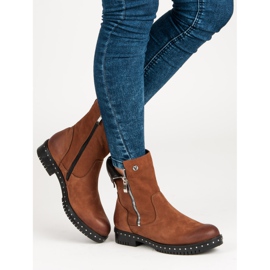 Braune Lederstiefel von VINCEZA 2