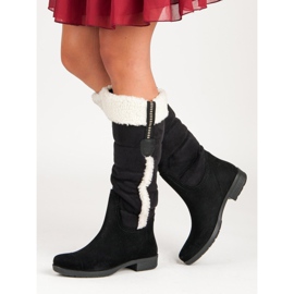 Warme Wildlederstiefel schwarz 2