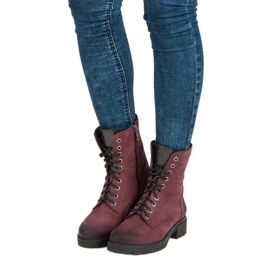 VINCEZA-Schnürstiefel rot 1