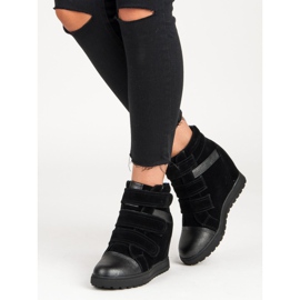 J. Star Schwarze Turnschuhe mit Klettverschluss 2