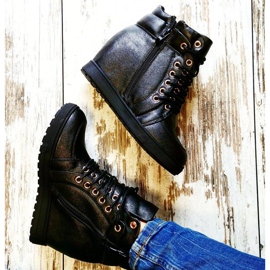 J. Star Stylisch gebundene Turnschuhe schwarz 2