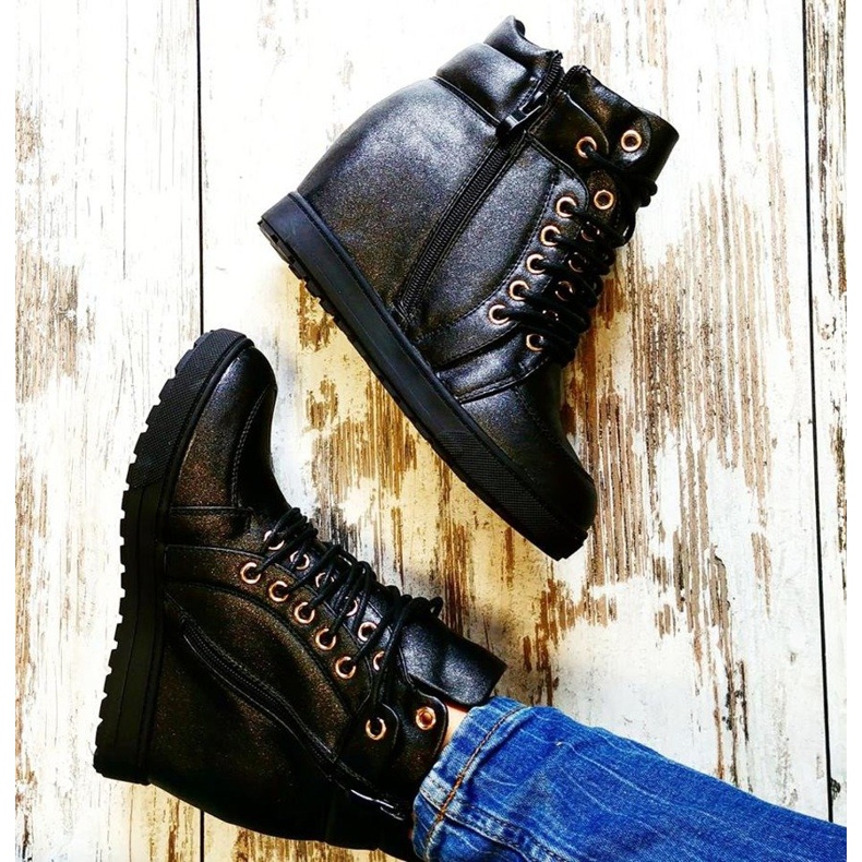 J. Star Stylisch gebundene Turnschuhe schwarz 2