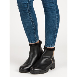 J. Star Modische Stiefel mit Fell schwarz 1