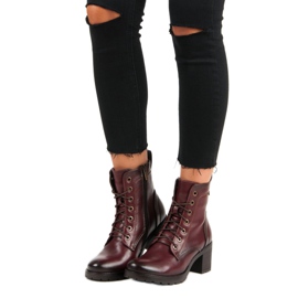 Bordeauxrote Vinceza-Schnürstiefel 1