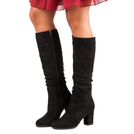 Klassische Damenstiefel schwarz 1