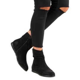 Lässige Stiefeletten aus Wildleder schwarz 2